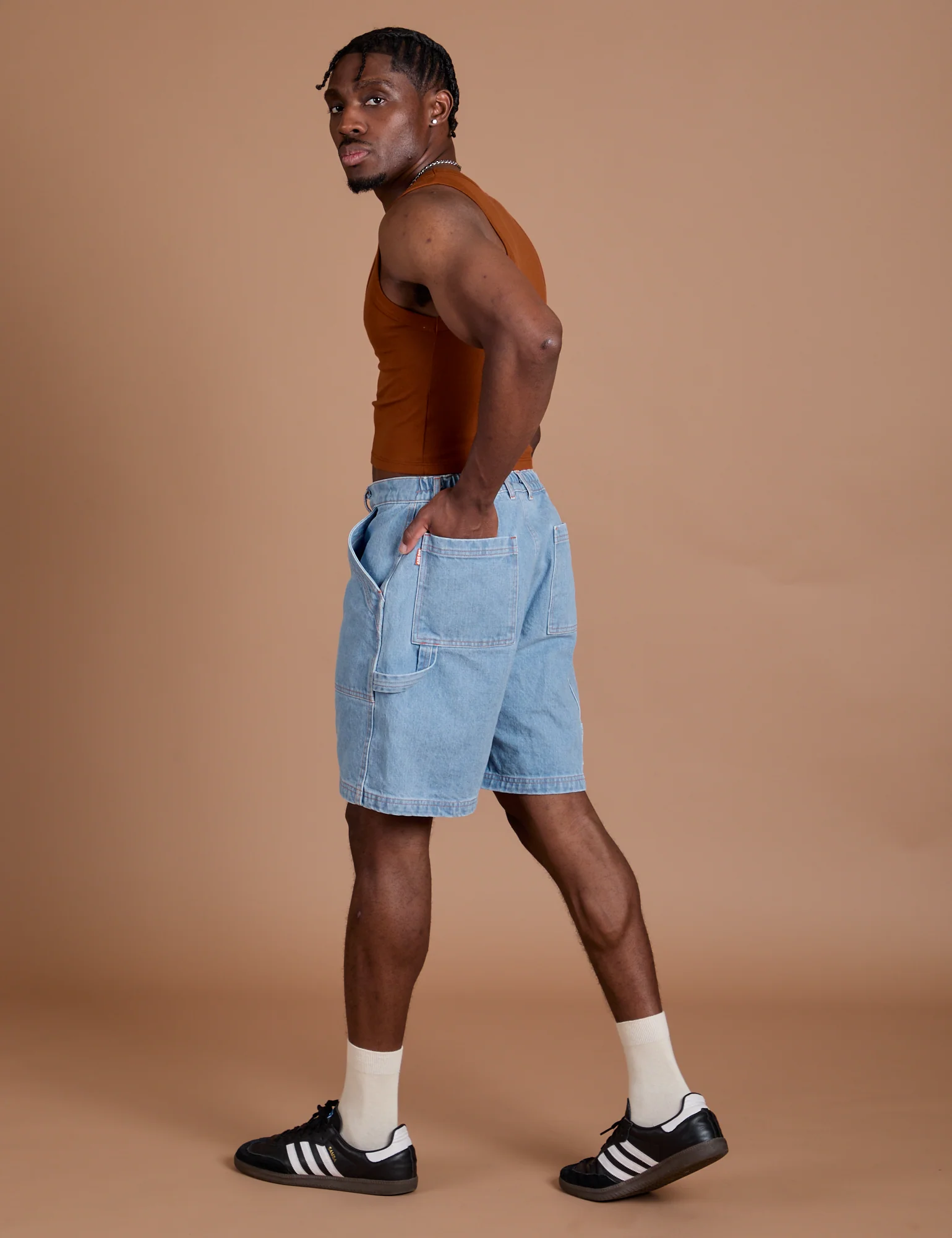 Carpenter Shorts - Light Wash - Image 8