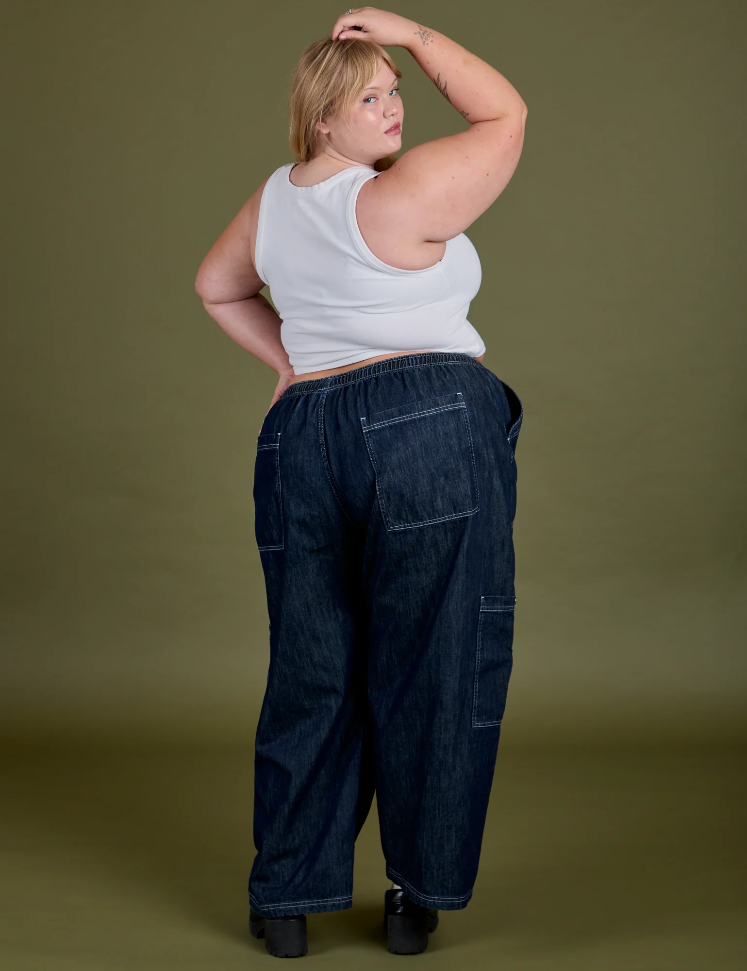 Denim Drop Pocket Pants - Dark Wash - Image 12