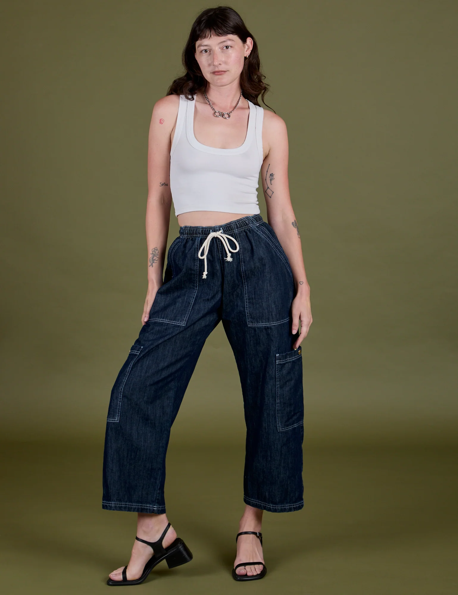 Denim Drop Pocket Pants - Dark Wash - Image 16