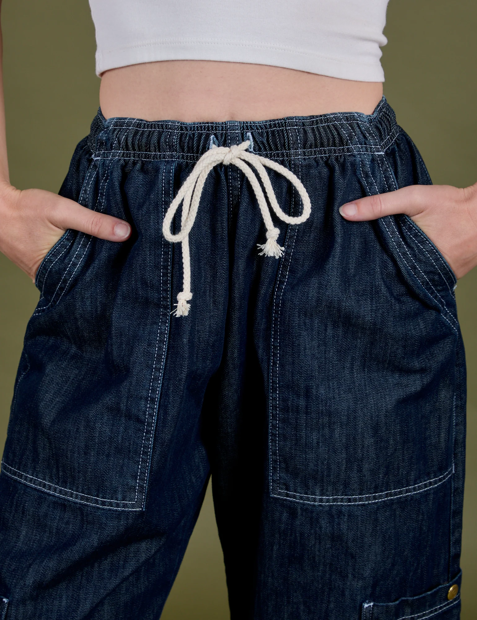 Denim Drop Pocket Pants - Dark Wash - Image 17