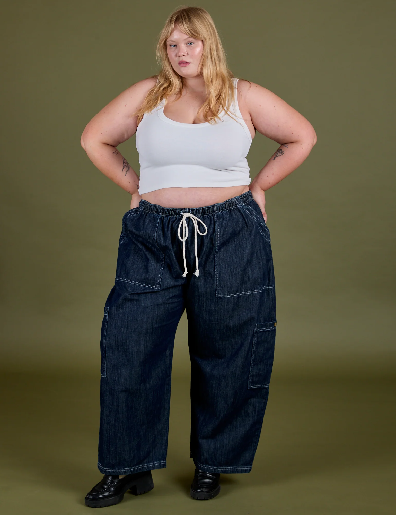 Denim Drop Pocket Pants - Dark Wash - Image 9