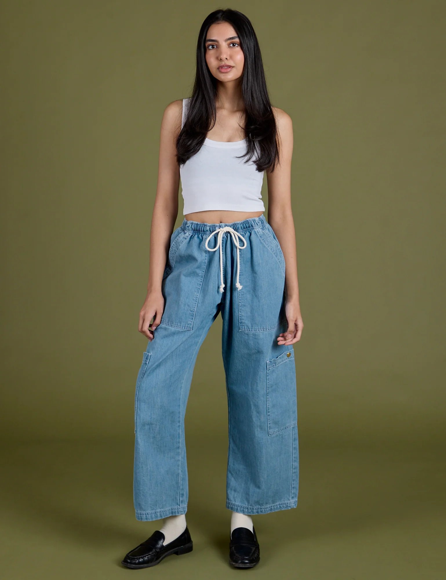 Denim Drop Pocket Pants - Light Wash - Image 21