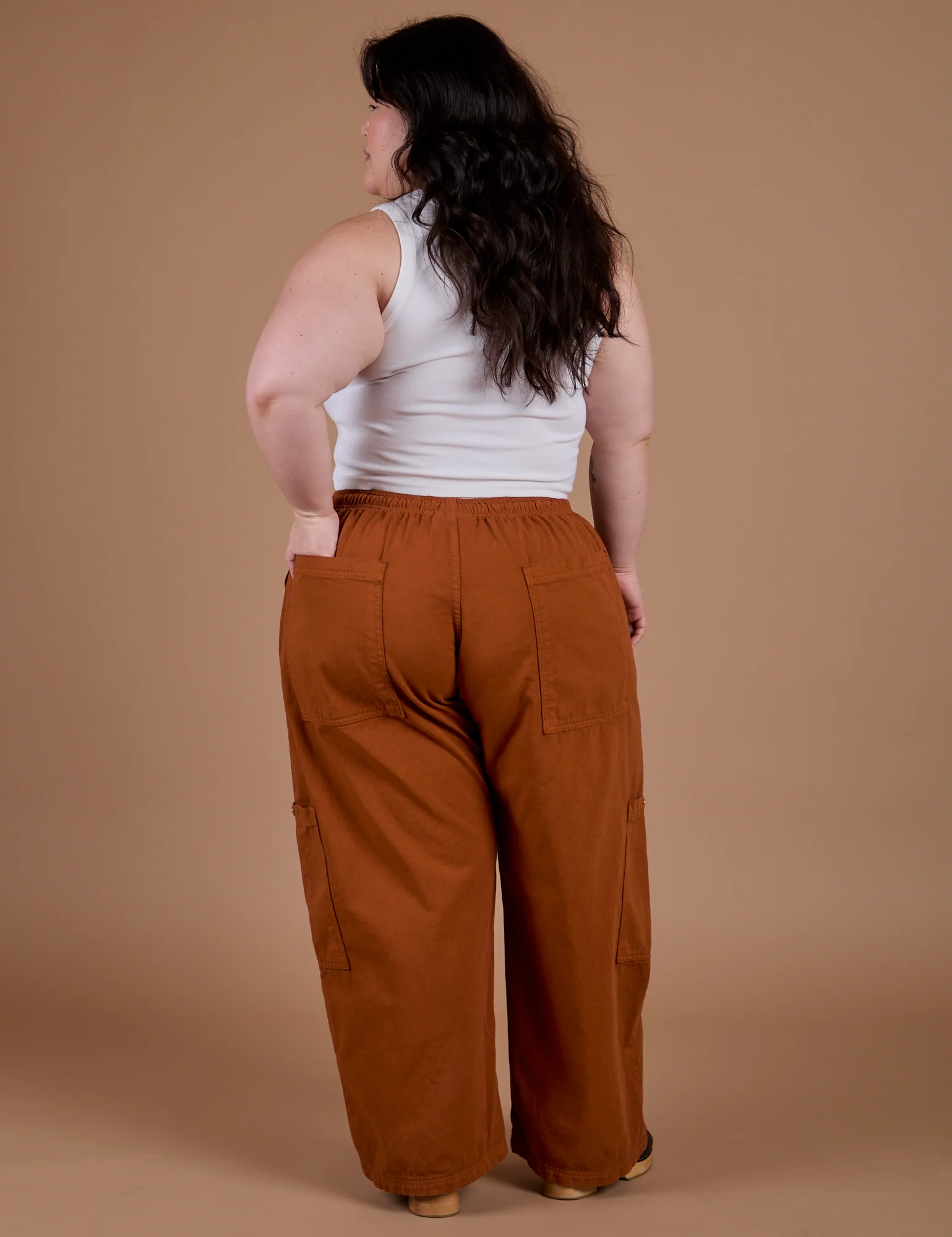 Drop Pocket Cargo Pants - Burnt Terracotta - Image 5