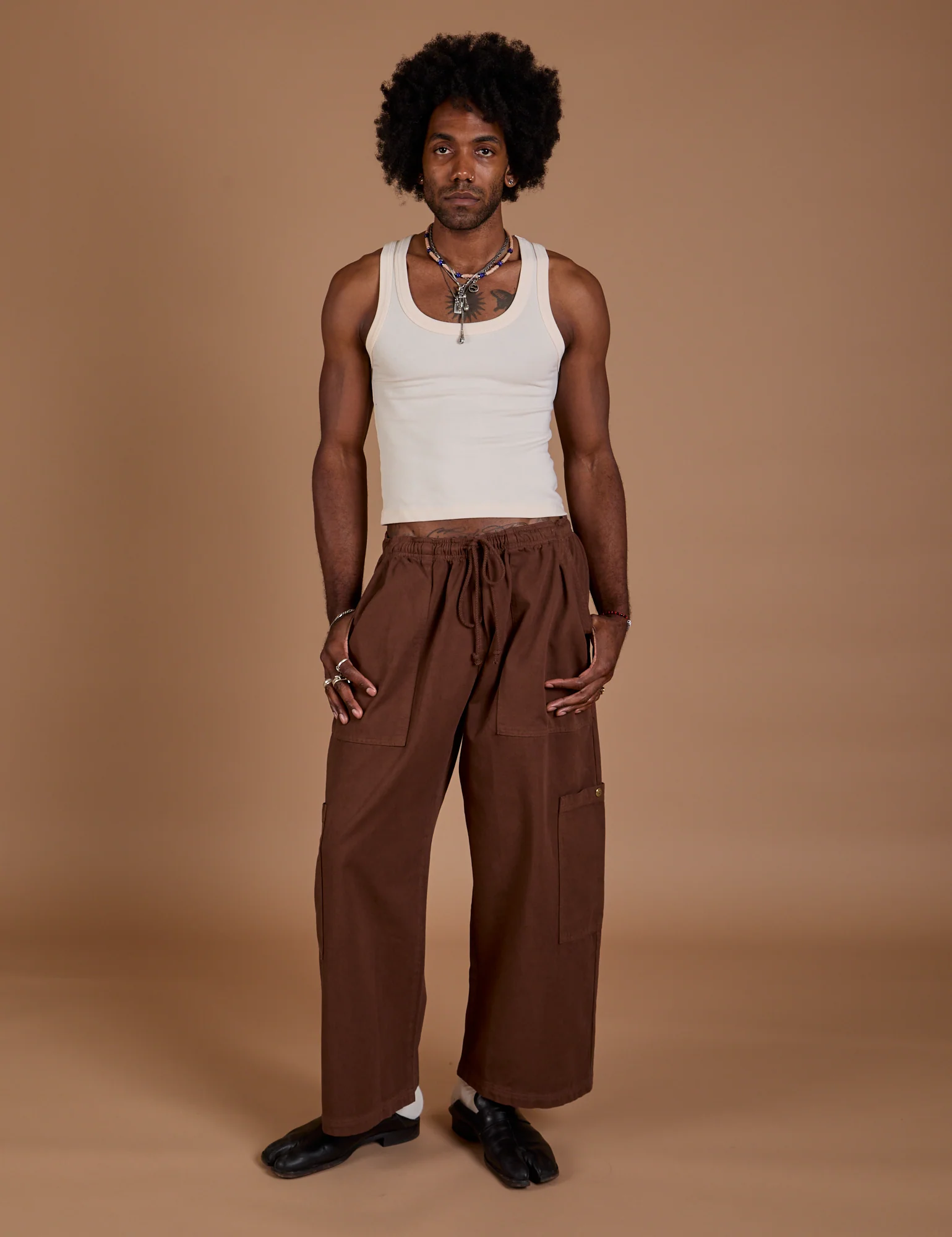 Drop Pocket Cargo Pants - Fudgesicle Brown - Image 3