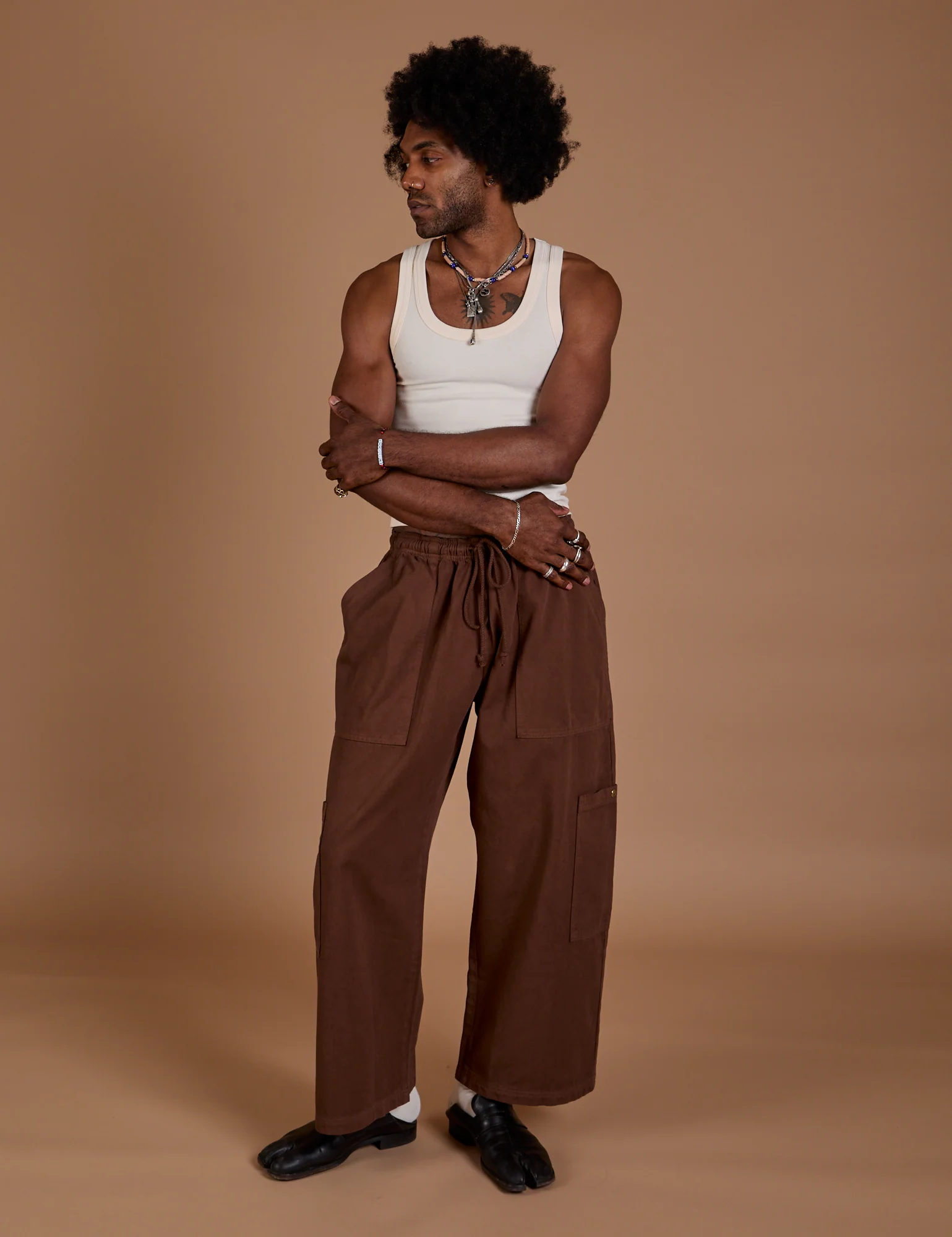 Drop Pocket Cargo Pants - Fudgesicle Brown - Image 5