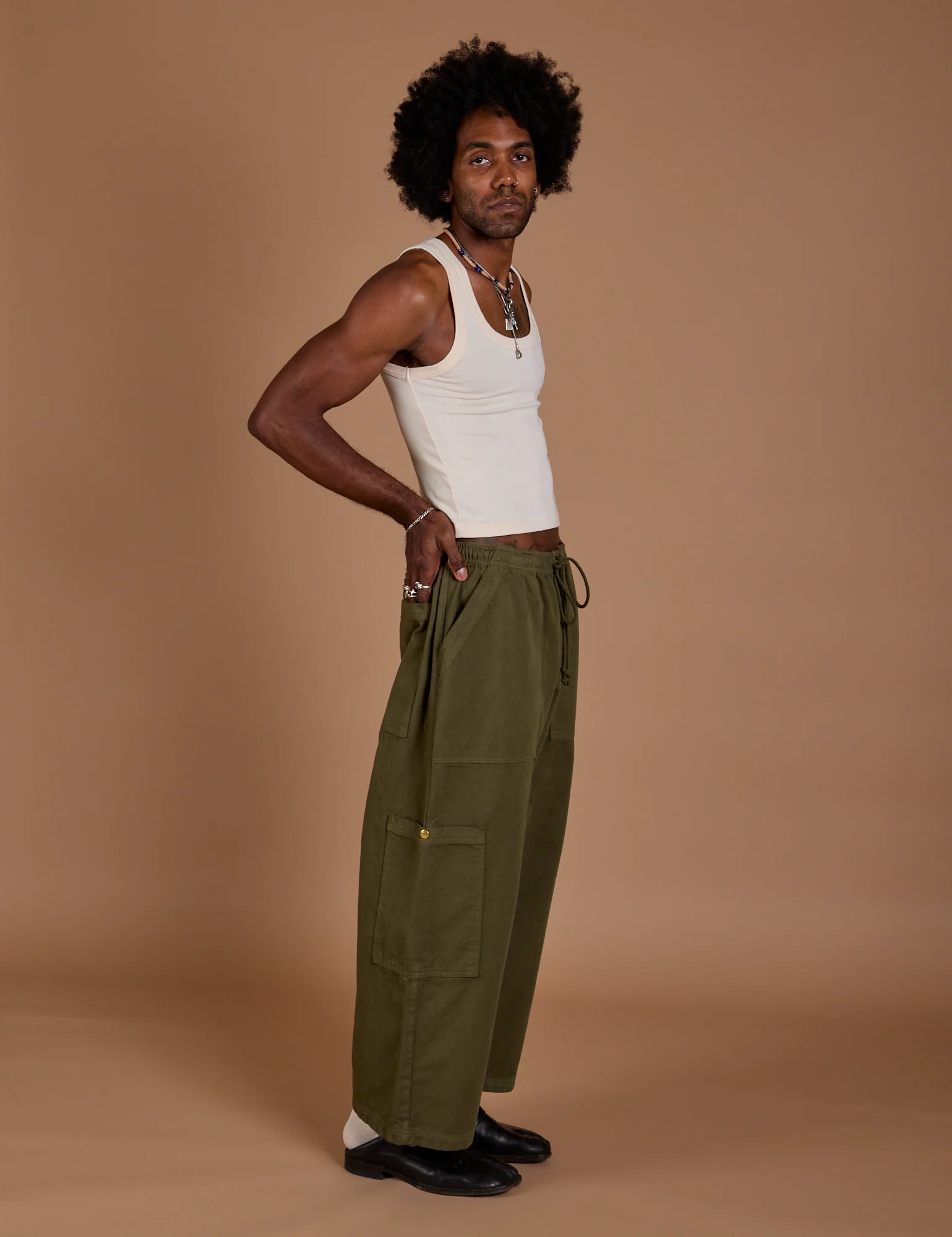 Drop Pocket Cargo Pants - Surplus Green - Image 15