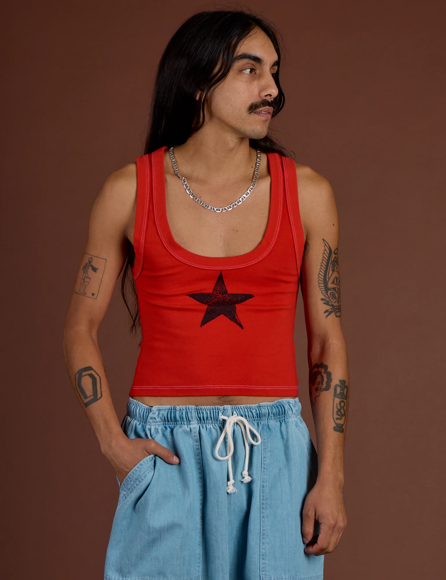Icon Cropped Tank - Red Star - Image 13