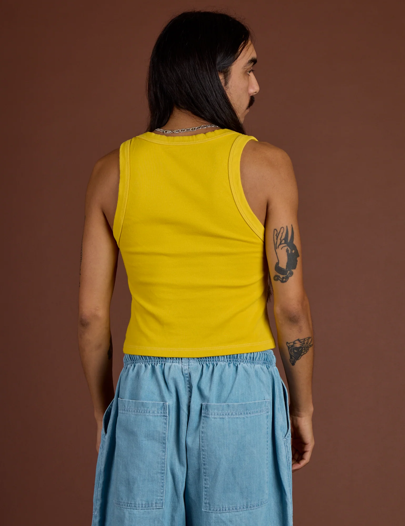 Icon Cropped Tank - Yellow Hibiscus - Image 13