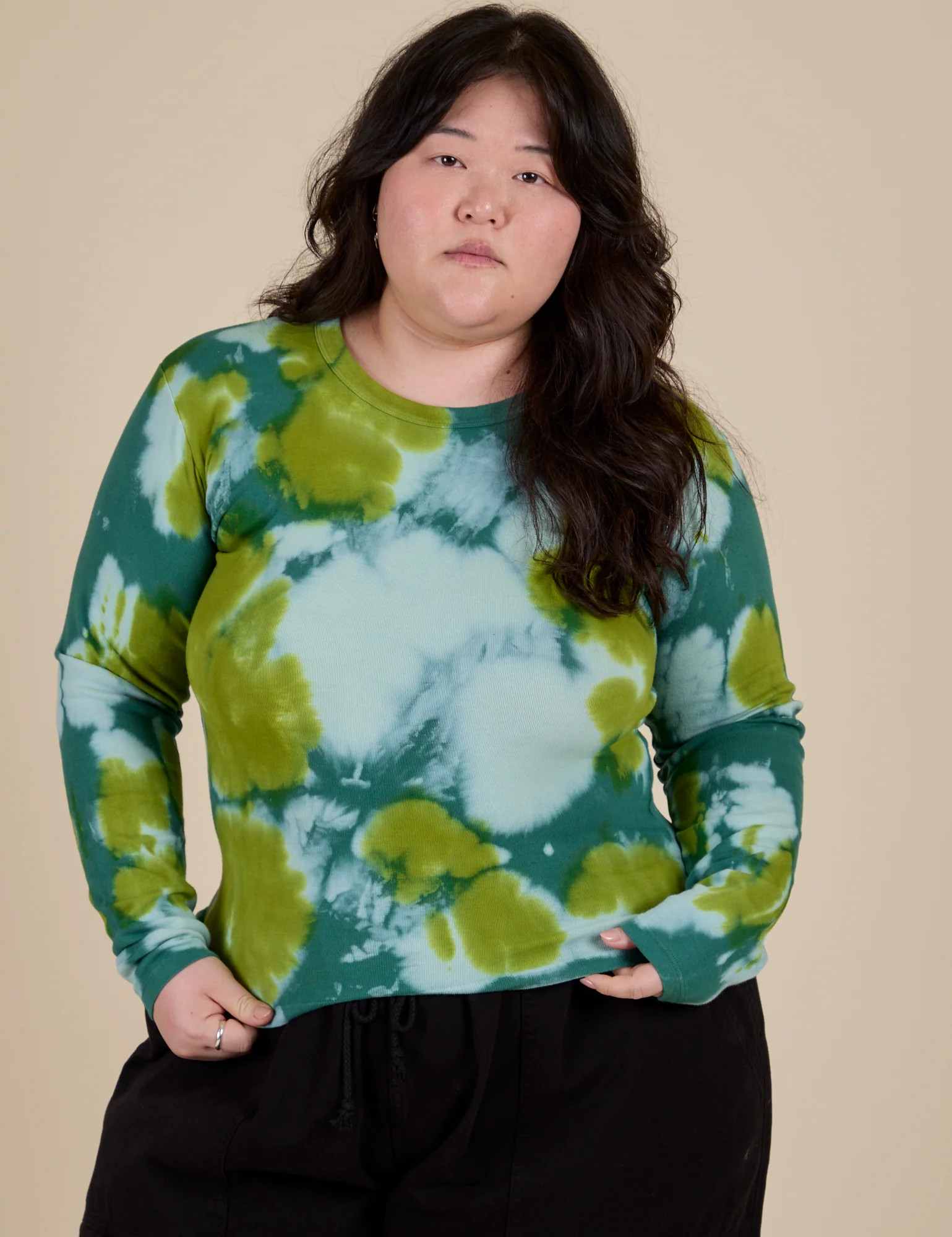 Long Sleeve Baby Tee - Green Magic Waters - Image 10