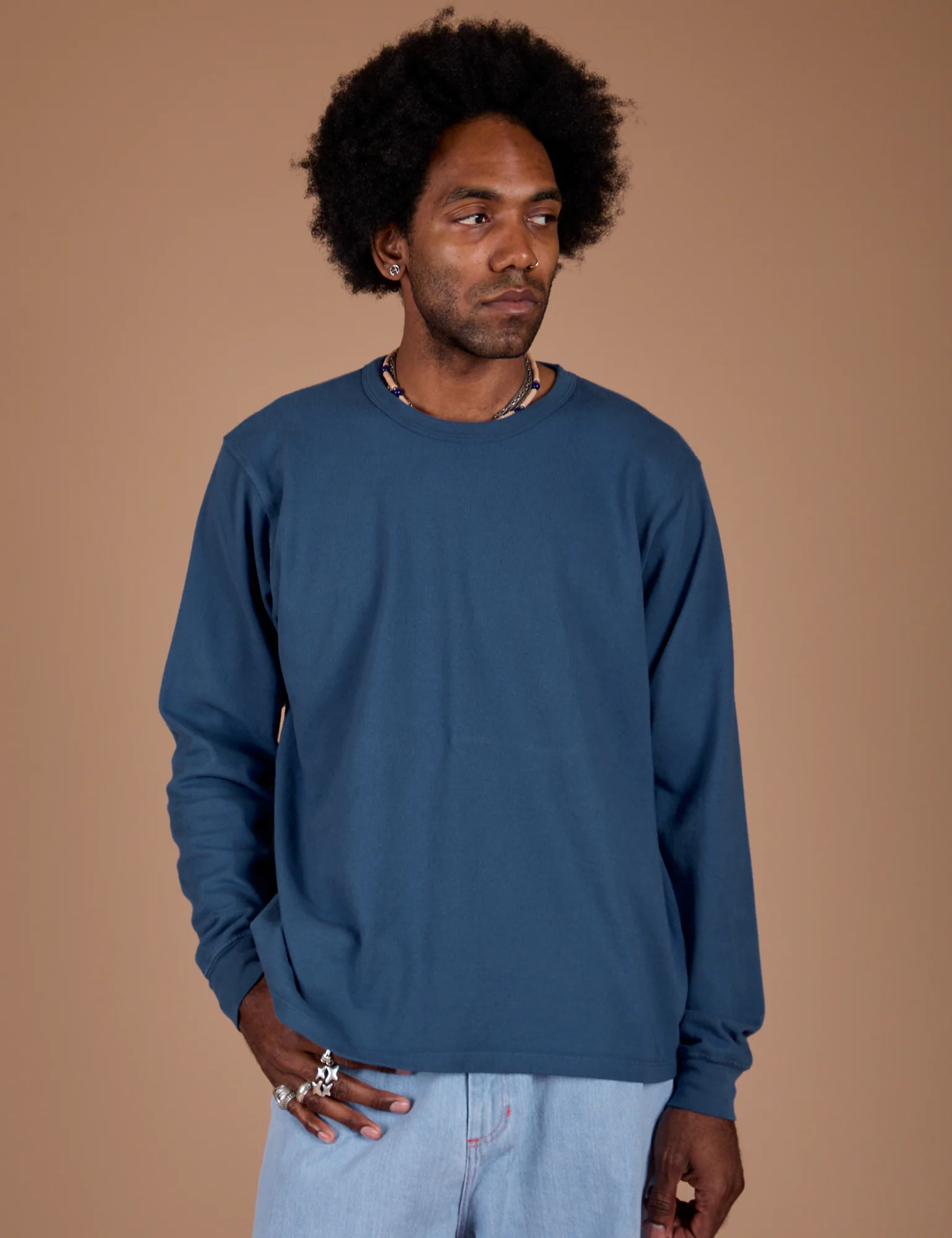 Long Sleeve Burly Tee - French Blue - Image 12