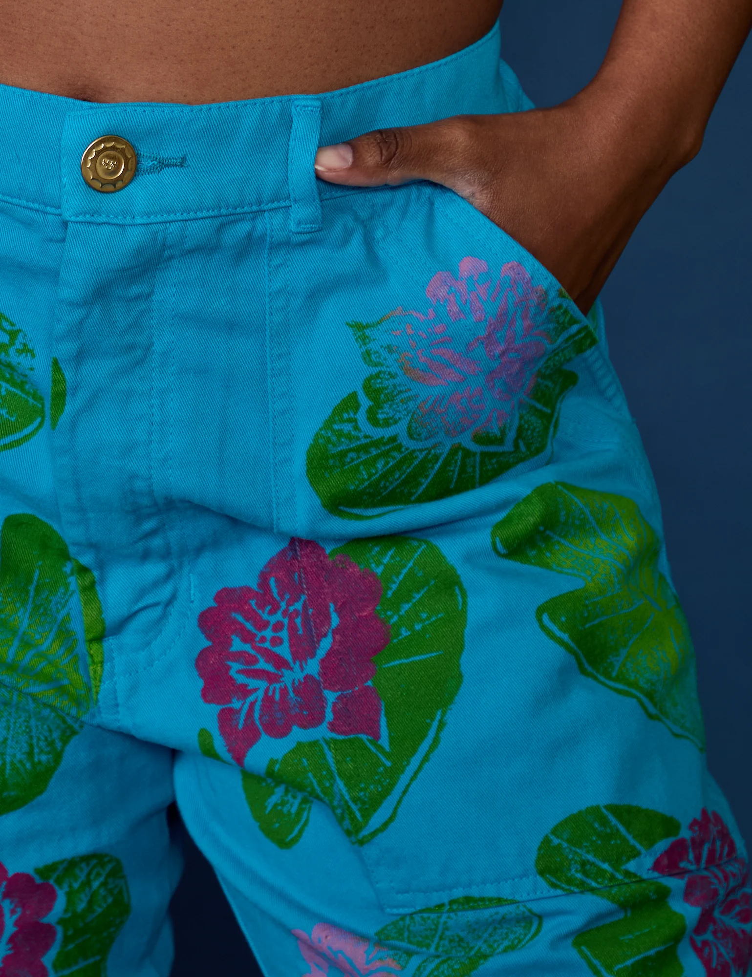 Paintstamped Work Pants - Lilypad *FINAL SALE* - Image 4