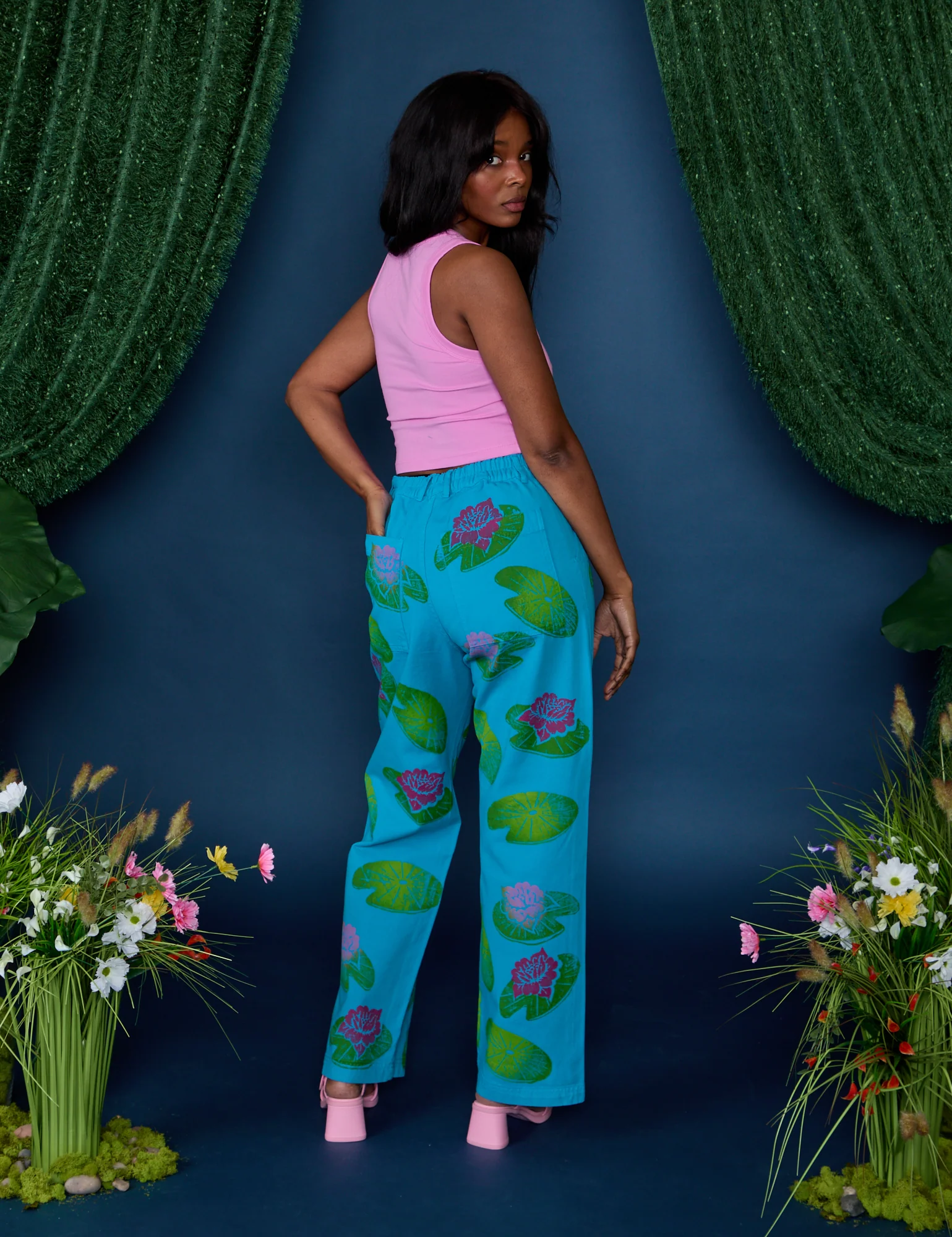Paintstamped Work Pants - Lilypad *FINAL SALE* - Image 6