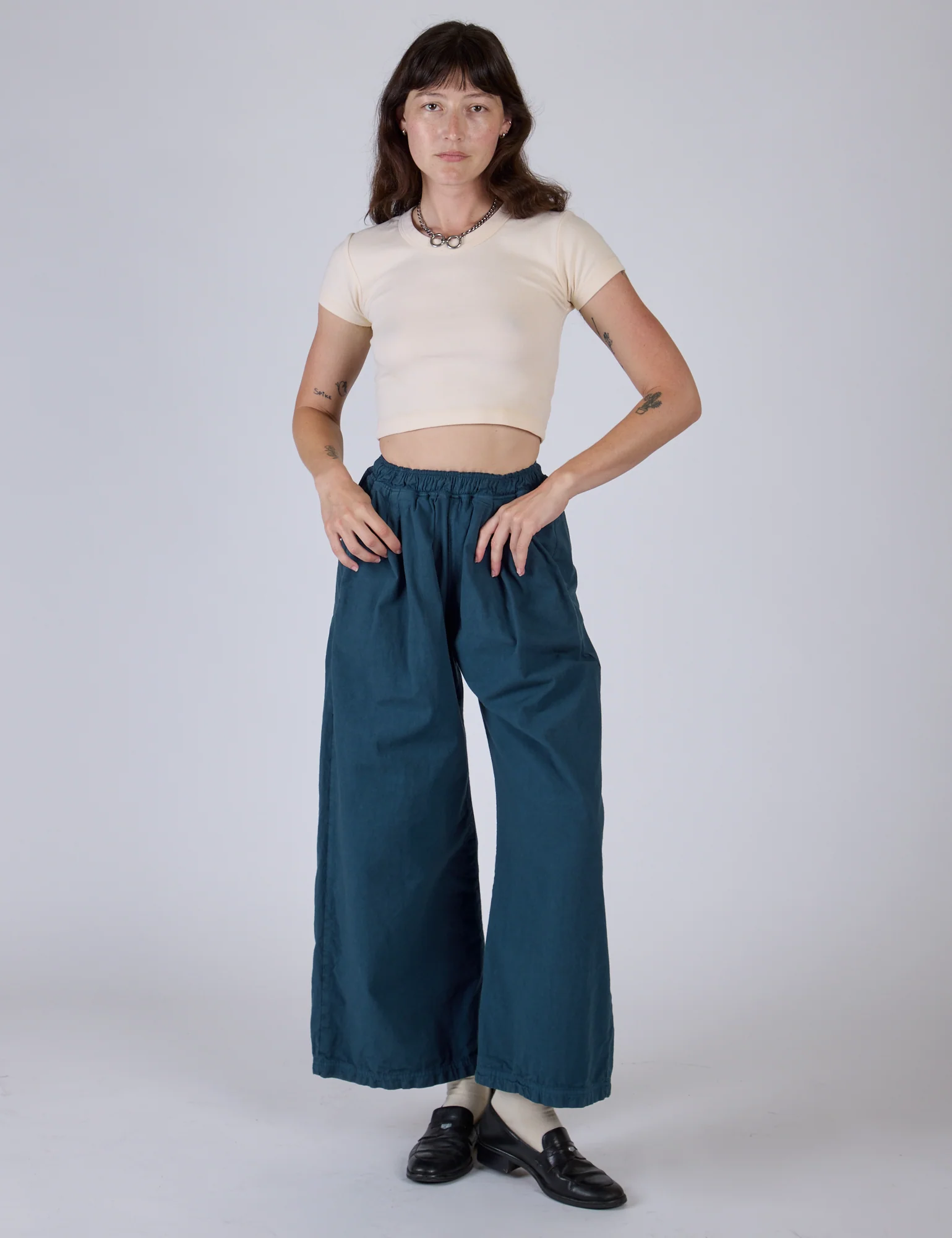 Pleated Pull-On Pants - Lagoon - Image 8