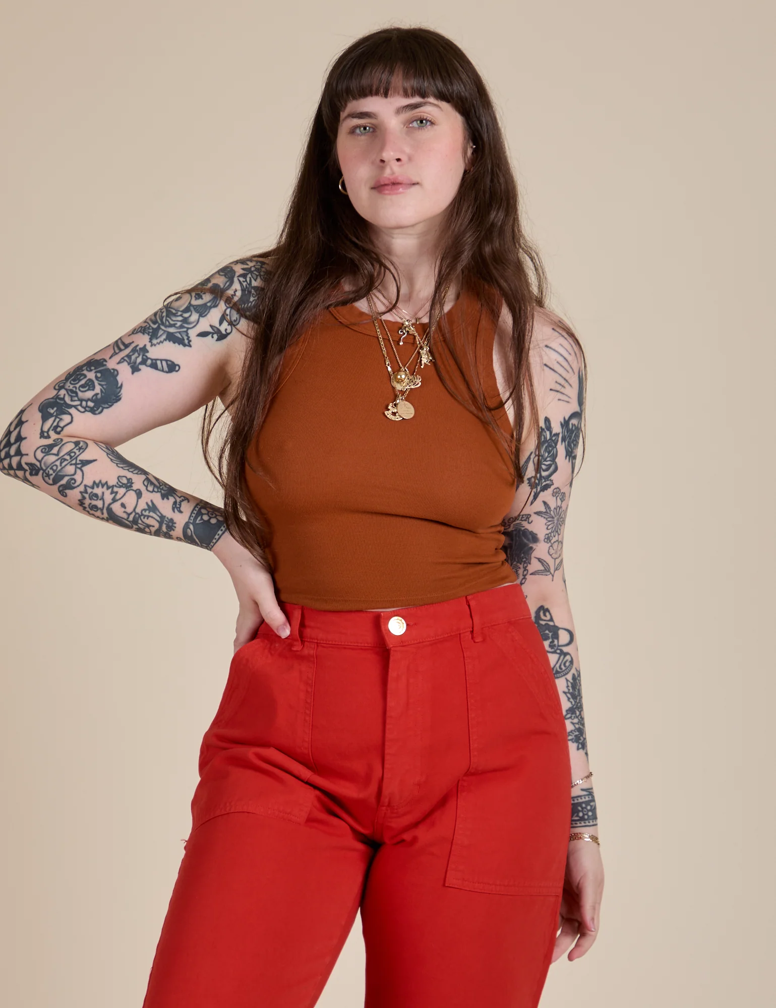 Racerback Tank - Burnt Terracotta - Image 17