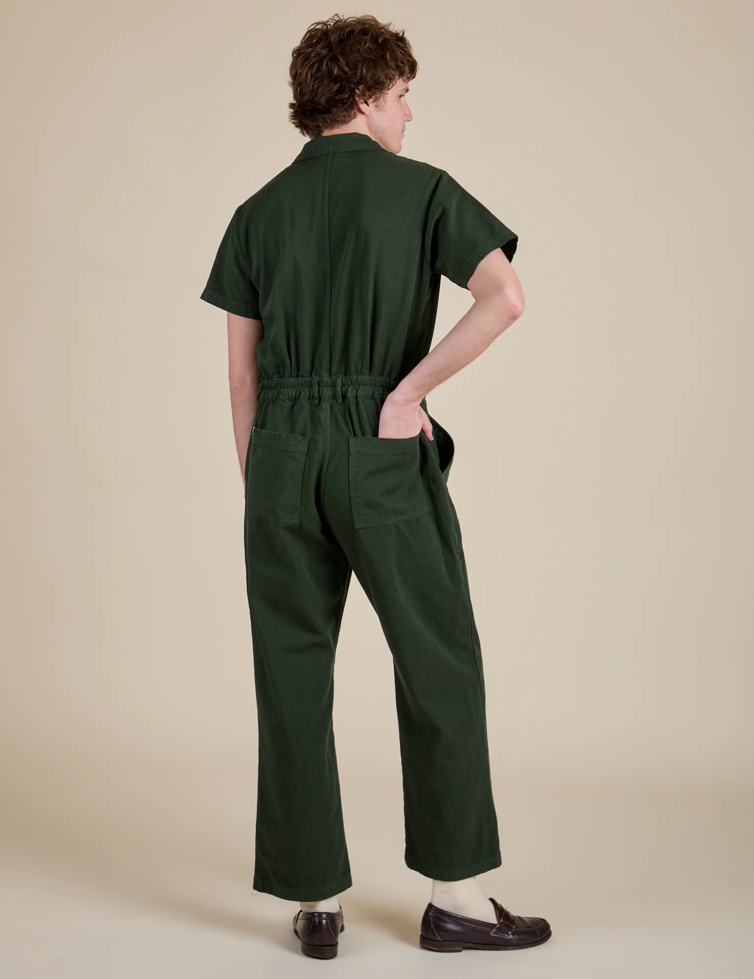 Short Sleeve Jumpsuit - Swamp Green - Image 13