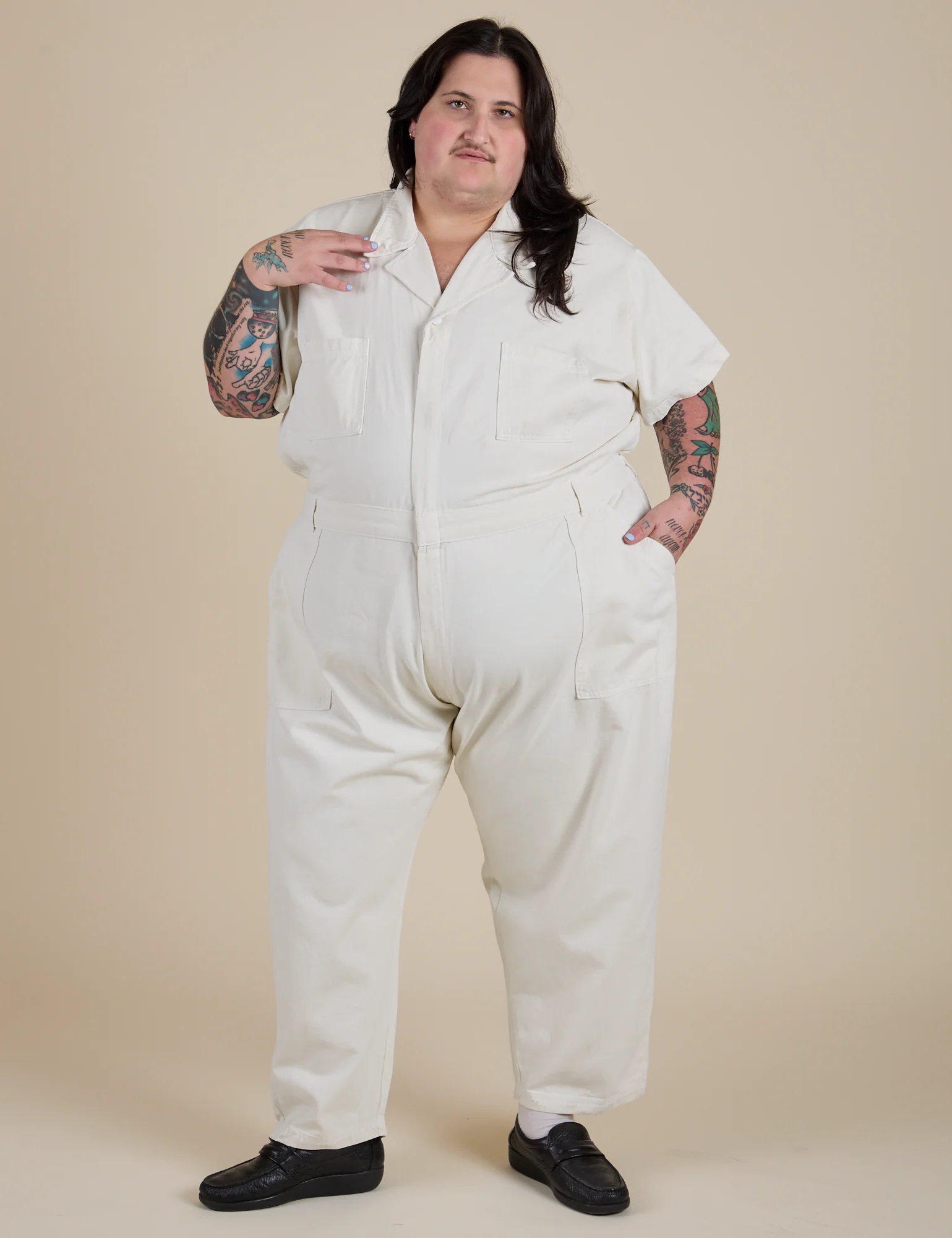 Short Sleeve Jumpsuit - Vintage Tee White - Image 11