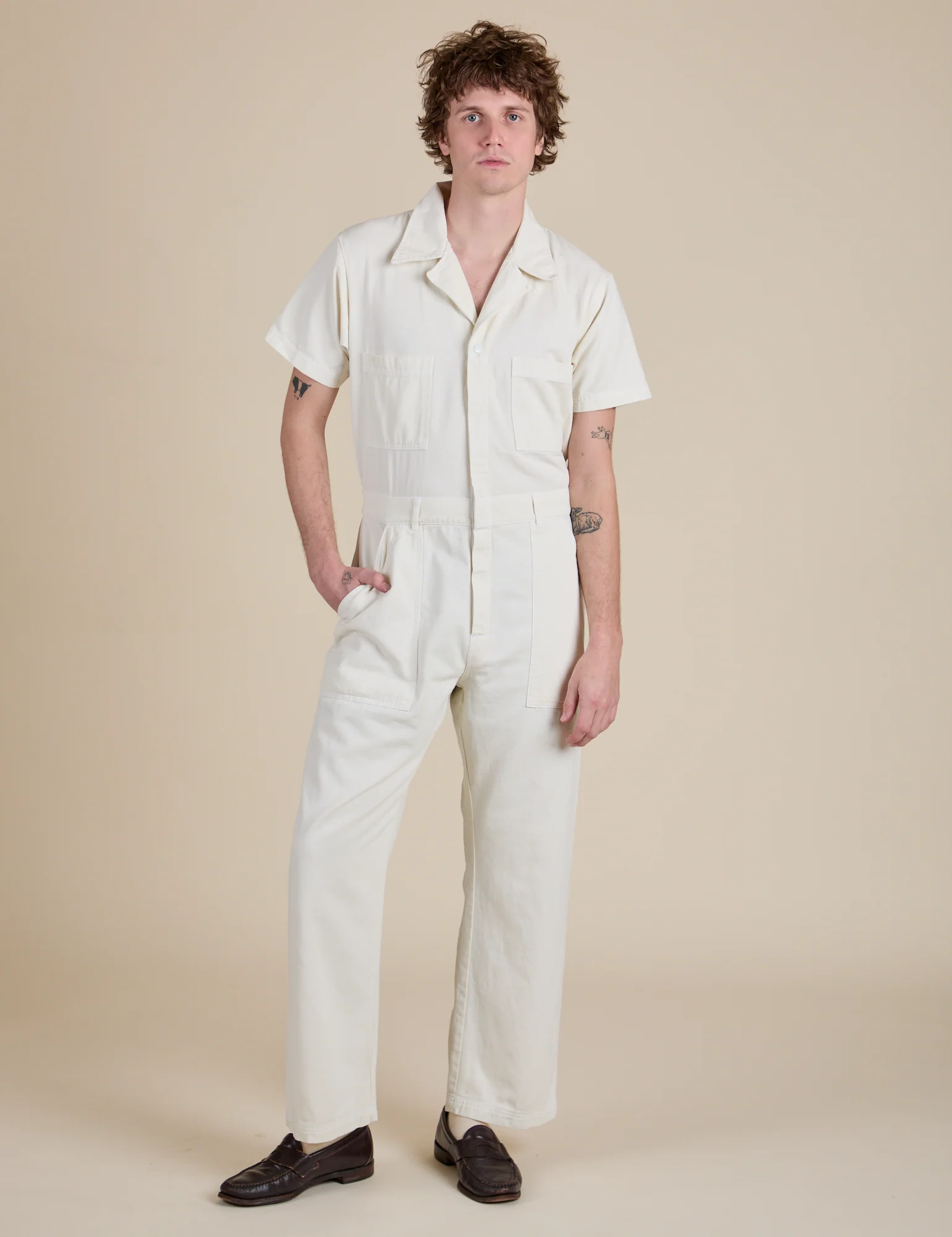 Short Sleeve Jumpsuit - Vintage Tee White - Image 17