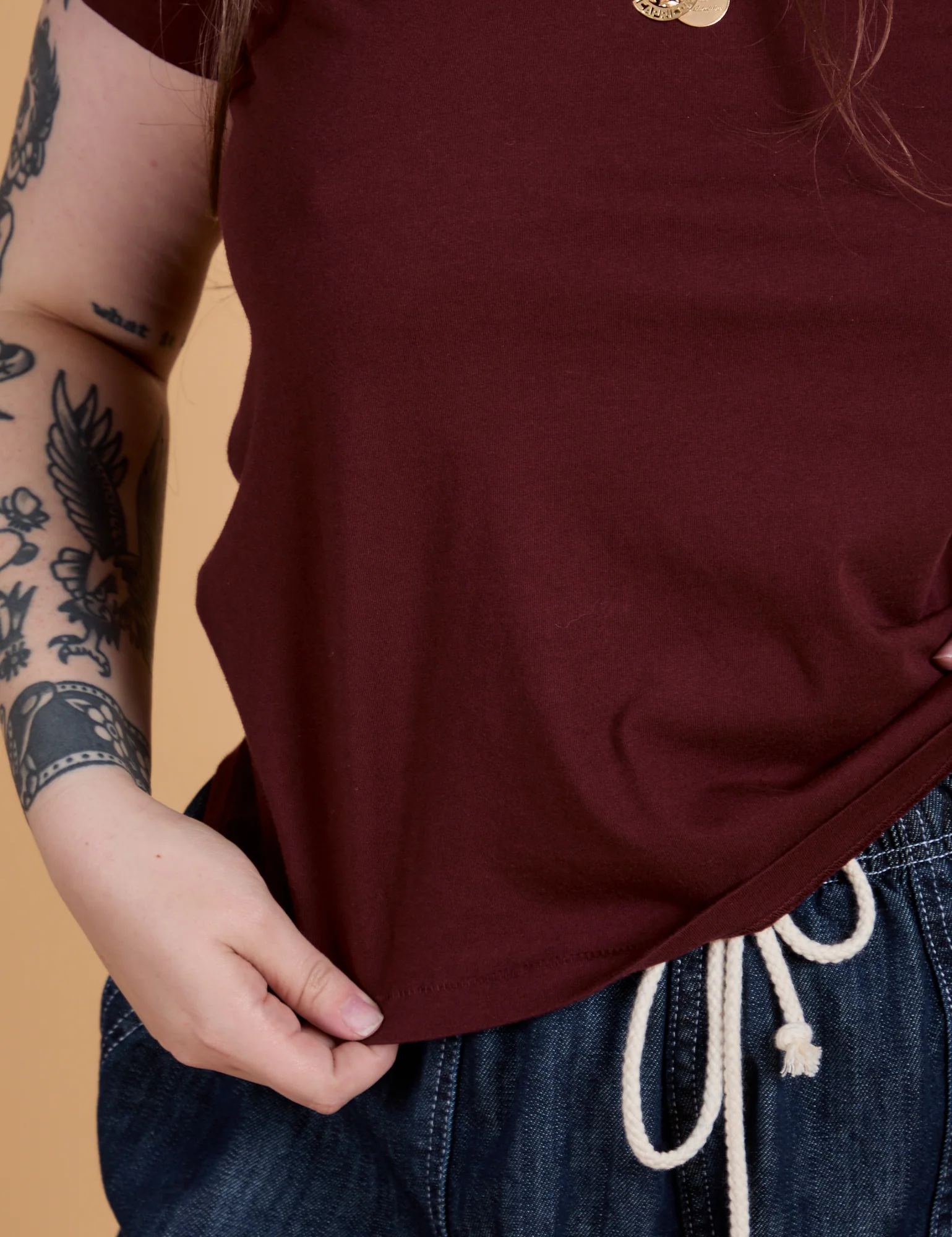 The Organic Vintage Tee - Red Wine - Image 8